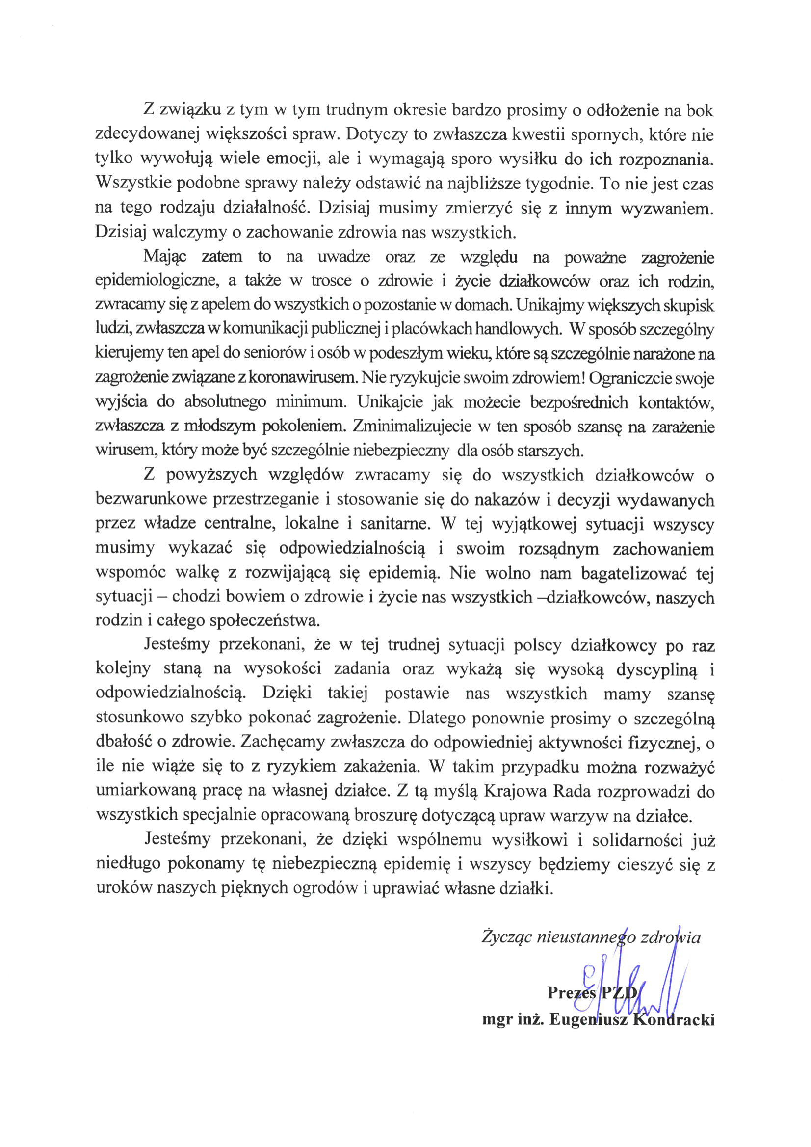 Komunikat Prezesa PZD 2